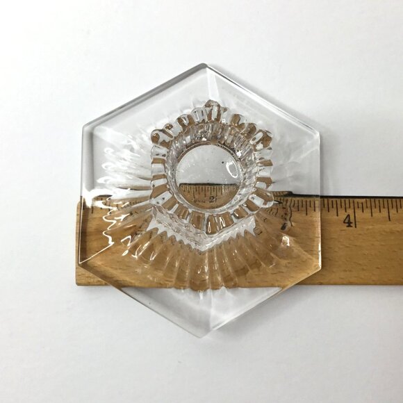 TIFFANY & CO Crystal Hex Candlestick Louis Comfort Taper Holder Vintage USA - Picture 3 of 6